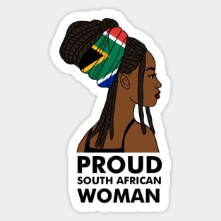 Proud South African Woman, South Africa Flag Sticker